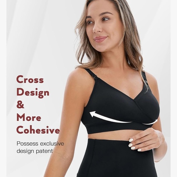 🎈Hofish Women’s Maternity Bra Black 3 Pack, Size Small, NIP - Picture 2 of 12